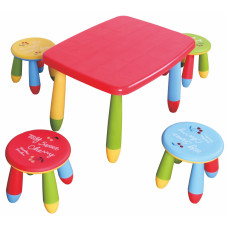 Kids Plastic 4 stool with table ulti colour RW-17110 Kids Plastic 4 stool with table ulti colour RW-17110