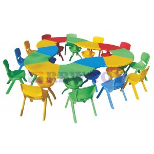 Kids multi colour plastic table set Custom shape RW-17131