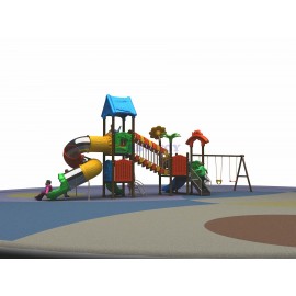 Kids outdoor playcentre slide and swing games RW-11008