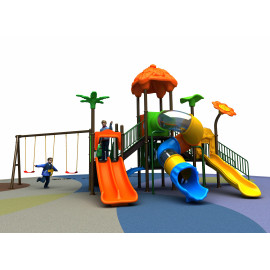 Outdoor Playground Swings and slides equipment set RW-11017