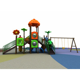 Outdoor Playground Swings and slides equipment set RW-11017