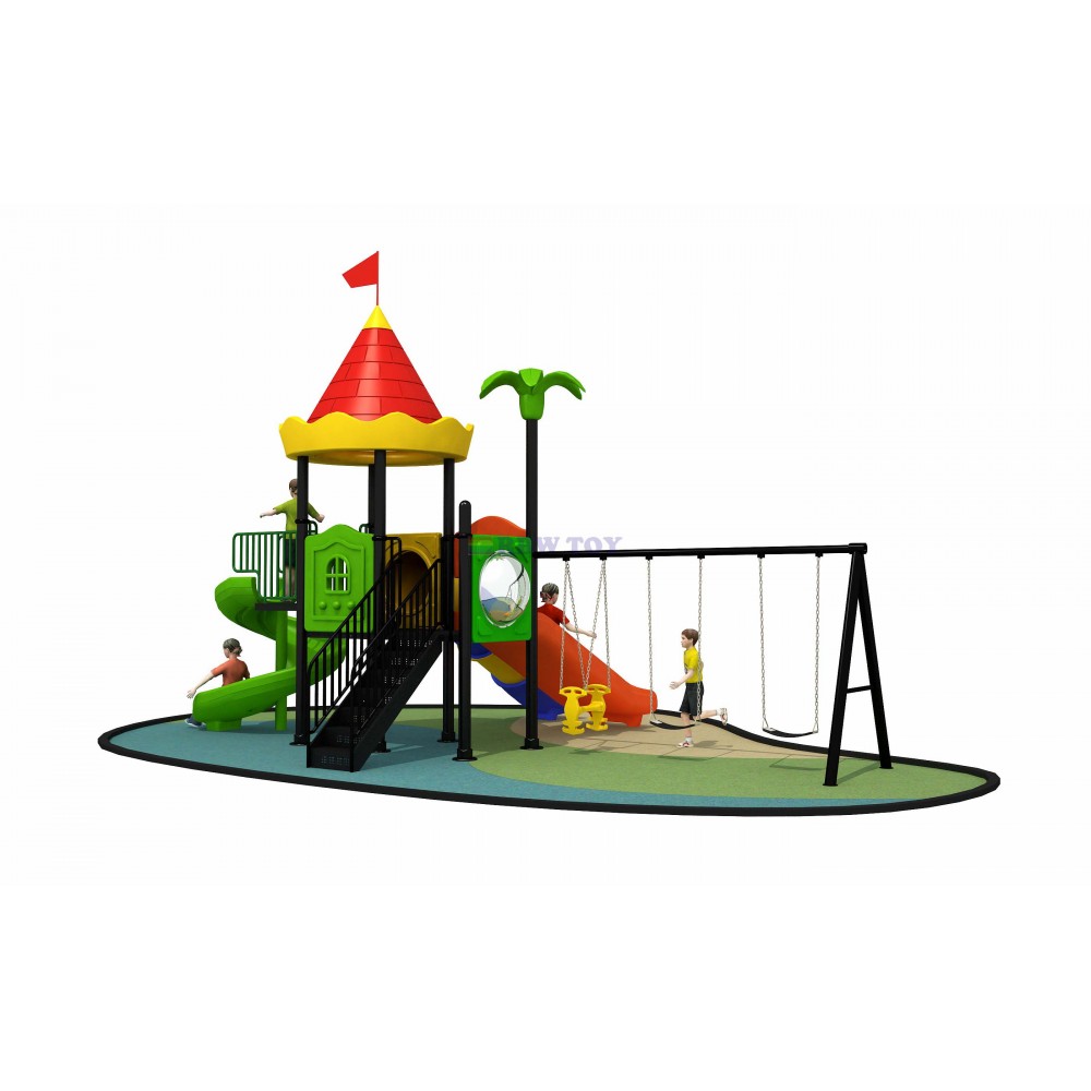 Kids Colourful Outdoor Playground Slides Equipment Rw 11028