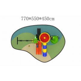 Kids colourful outdoor playground slides equipment RW-11028