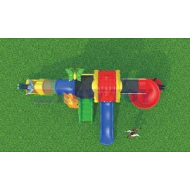 Children outdoor playground multi colourful slides RW-11029