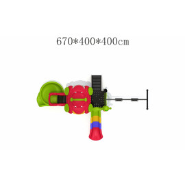 Car face outdoor play ground colourful slide and swing RW-11031