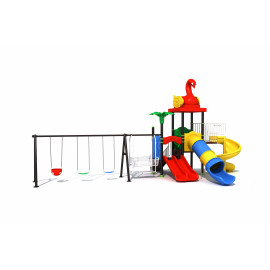 Outdoor Play ground kids and family slide swing set RW-11043