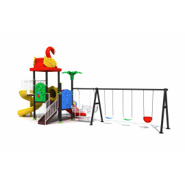 Outdoor Play ground kids and family slide swing set RW-11043