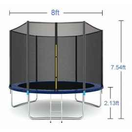 RBWTOYS 8ft Trampoline High Quality for Kids With Safety Enclosure Equipment RW-10066 Size 8 Feet