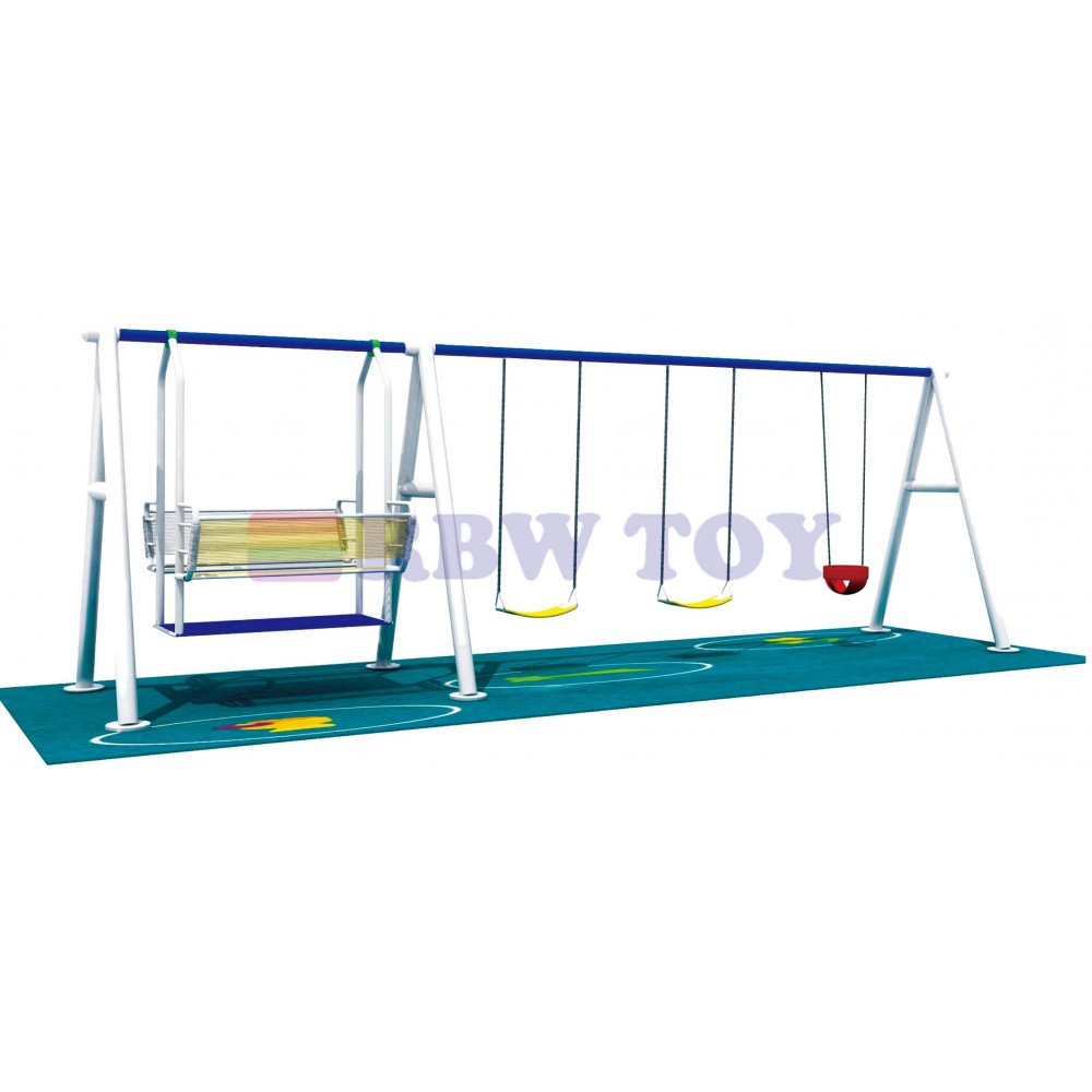 Kids Outdoor Swing set 3 seat and 1 swing chair RW-13106