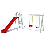Children Large 3 swing seat and slide set RW-13114