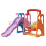 RBW TOYS Kids 3 in 1 Play Structure Jumbo Slide with Swing And Basket Ball Game