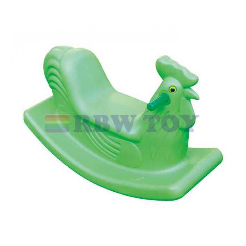 Kids plastic rocking cock shape seesaw green colour RW-16372