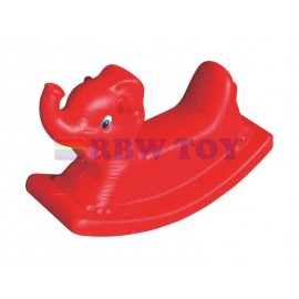 Kids plastic rocking elephent shape seesaw red  colour RW-16373