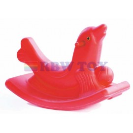 Kids plastic rocking Dolphine shape seesaw red colour RW-16374