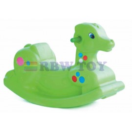 Kids plastic rocking deer shape seesaw green colour RW-16375