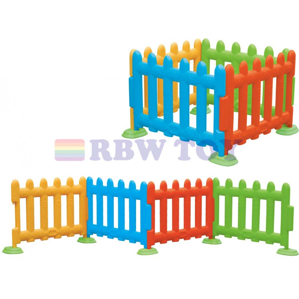 kids Plastic Fence and playpen fences 4meter multi color RW-16334